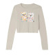 Obey Γυναικεία μακρυμάνικη μπλούζα Watercolor Teddy Bears Cropped Jess Rib Fitted Tee LS